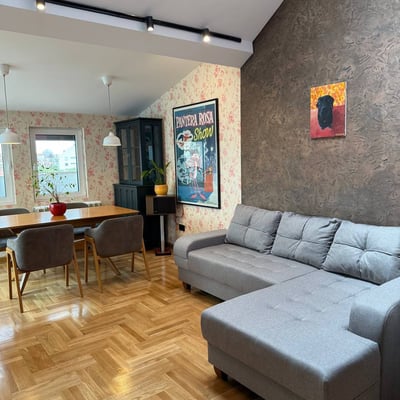 Vermietung einer Maisonette-3-Zimmer-Wohnung mit Stadtblick, 90 m², Belgrad, Serbien